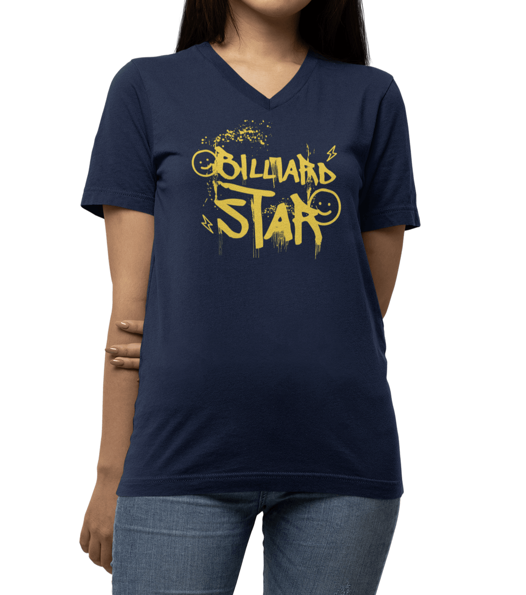 Billiard Star - Custom V - Neck Tee - BFLY BILLIARDS
