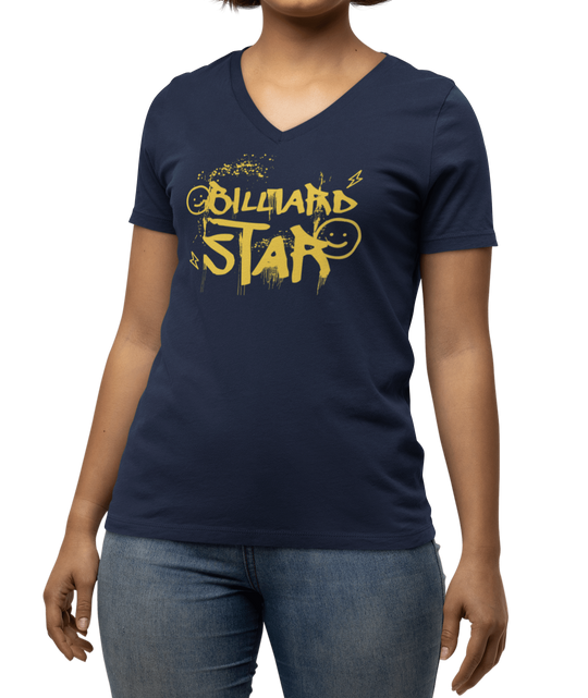 Billiard Star - Custom V-Neck Tee - BFLY BILLIARDS