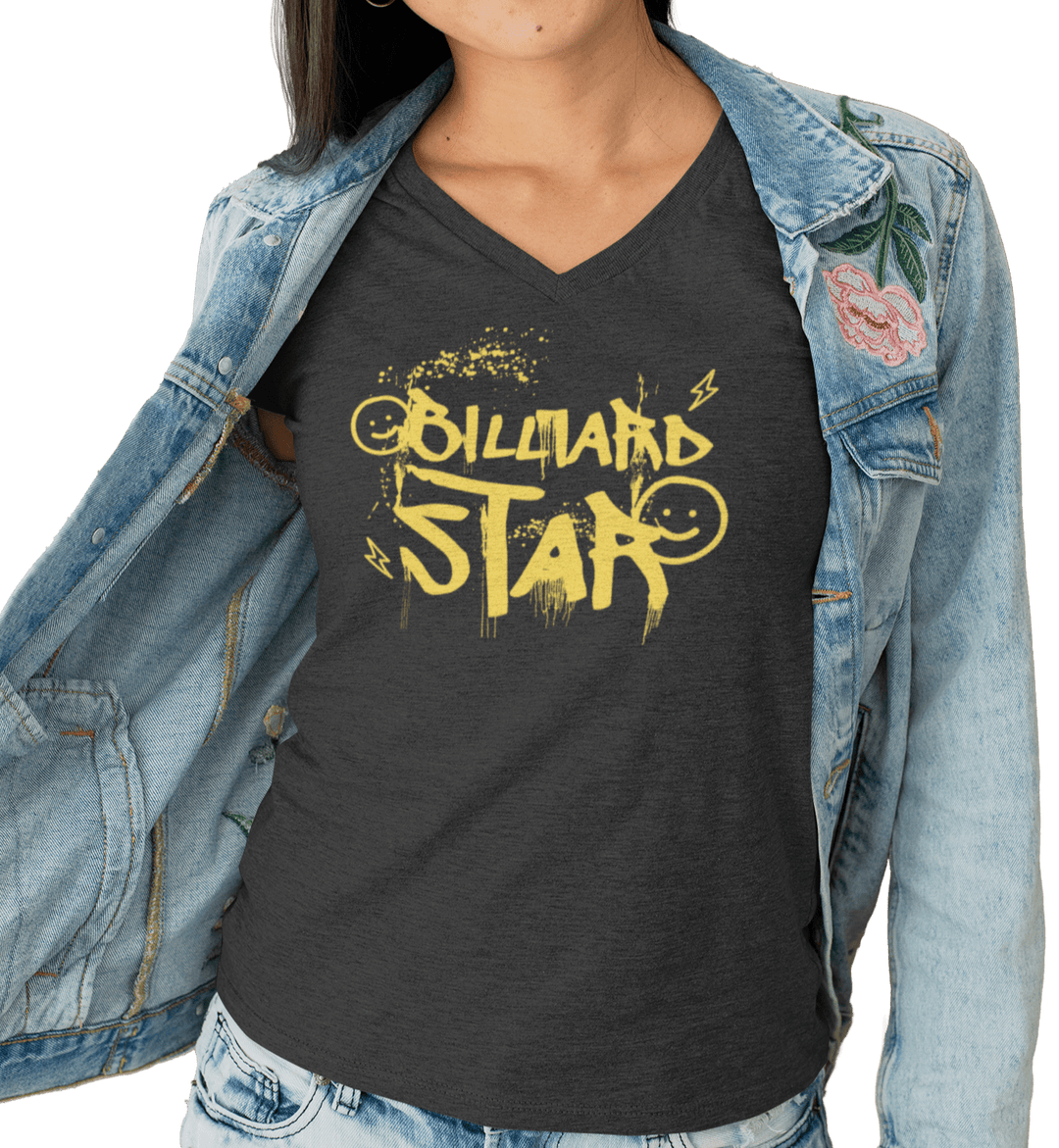 Billiard Star - Custom V-Neck Tee - BFLY BILLIARDS