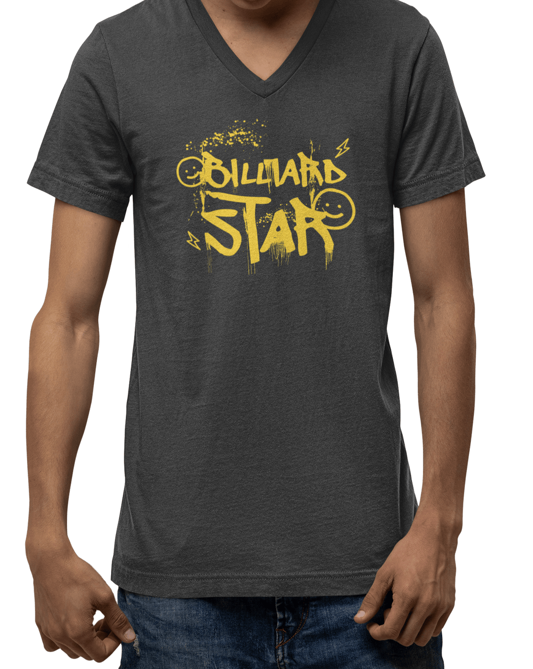 Billiard Star - Custom V-Neck Tee - BFLY BILLIARDS
