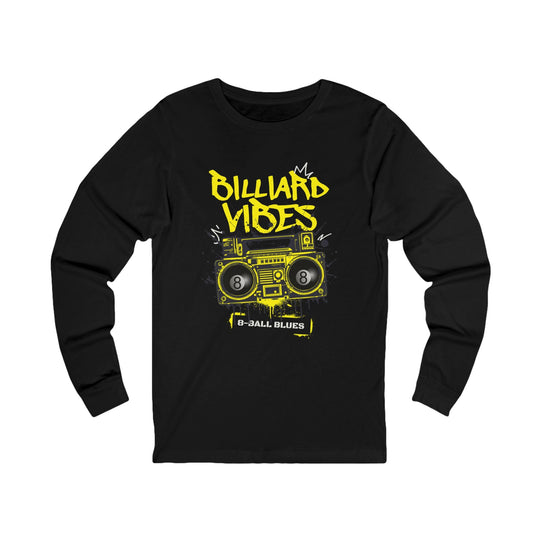 Billiard Vibes Radio - 8 - Ball Blues - Unisex Long Sleeve Tee - BFLY BILLIARDS