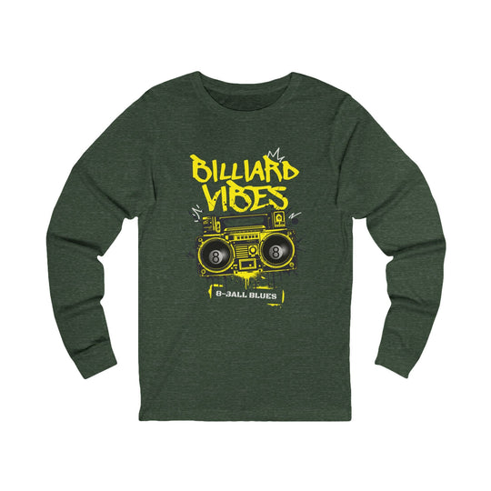 Billiard Vibes Radio - 8 - Ball Blues - Unisex Long Sleeve Tee - BFLY BILLIARDS