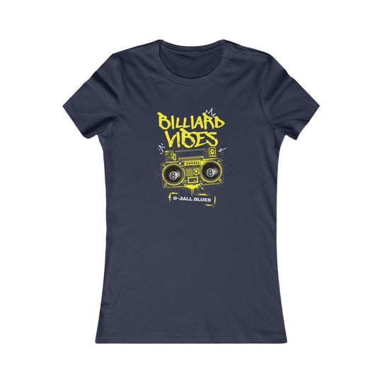 Billiard Vibes Radio - 8 - Ball Blues - Women's Fitted Tee - BFLY BILLIARDS