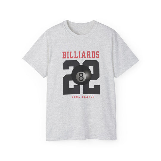 Billiards - 22 - Pool Player - Unisex Cotton T-Shirt - BFLY BILLIARDS