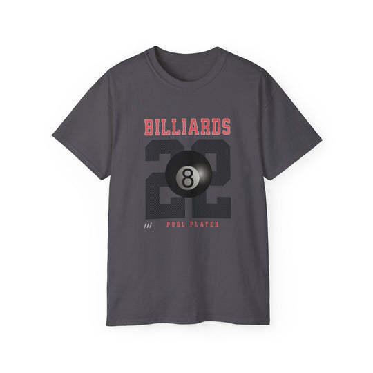 Billiards - 22 - Pool Player - Unisex Cotton T-Shirt - BFLY BILLIARDS
