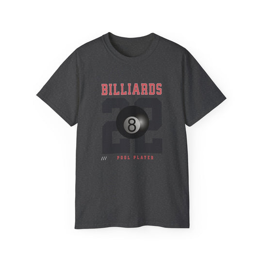 Billiards - 22 - Pool Player - Unisex Cotton T-Shirt - BFLY BILLIARDS