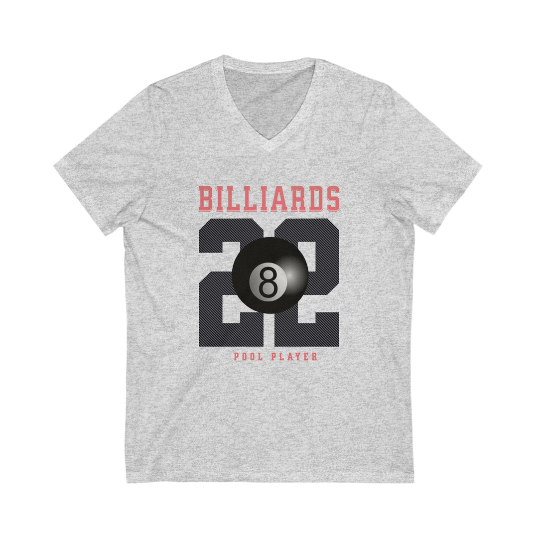 Billiards - 22 - Pool Player - Unisex V - Neck Tee - BFLY BILLIARDS