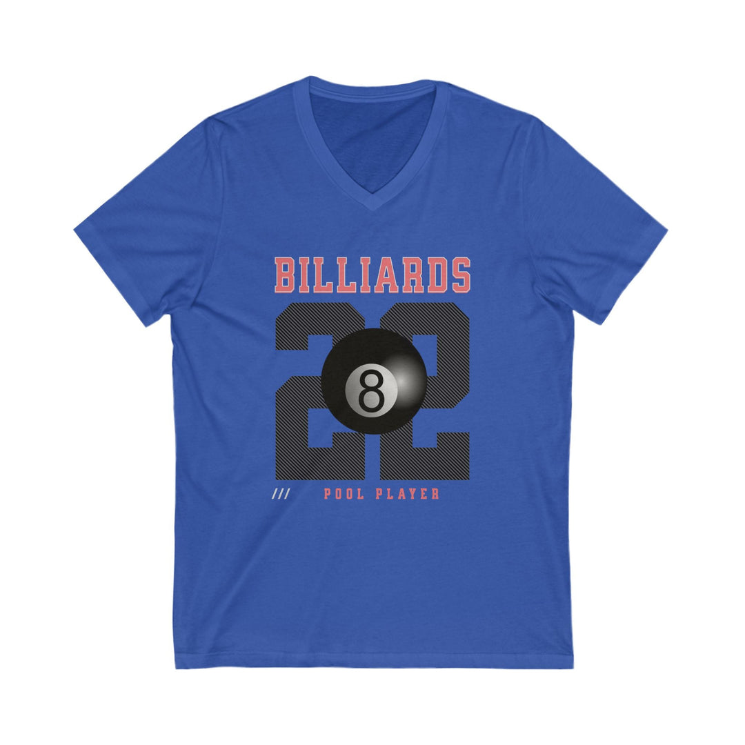Billiards - 22 - Pool Player - Unisex V - Neck Tee - BFLY BILLIARDS
