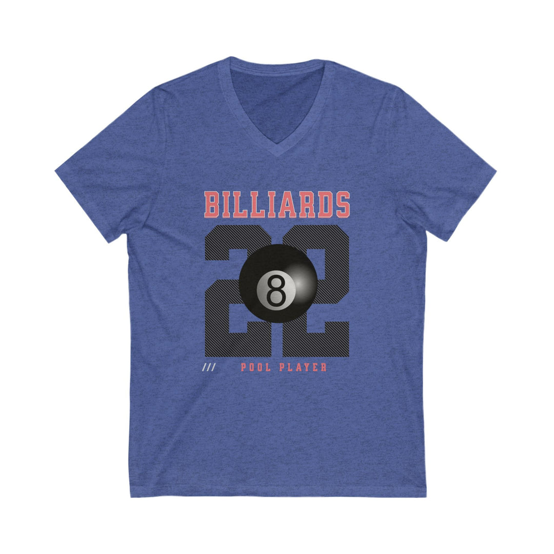 Billiards - 22 - Pool Player - Unisex V - Neck Tee - BFLY BILLIARDS