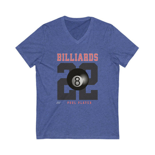 Billiards - 22 - Pool Player - Unisex V - Neck Tee - BFLY BILLIARDS