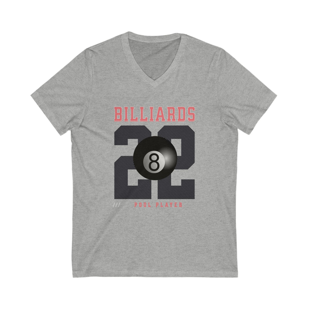 Billiards - 22 - Pool Player - Unisex V - Neck Tee - BFLY BILLIARDS