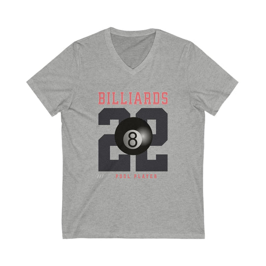 Billiards - 22 - Pool Player - Unisex V - Neck Tee - BFLY BILLIARDS