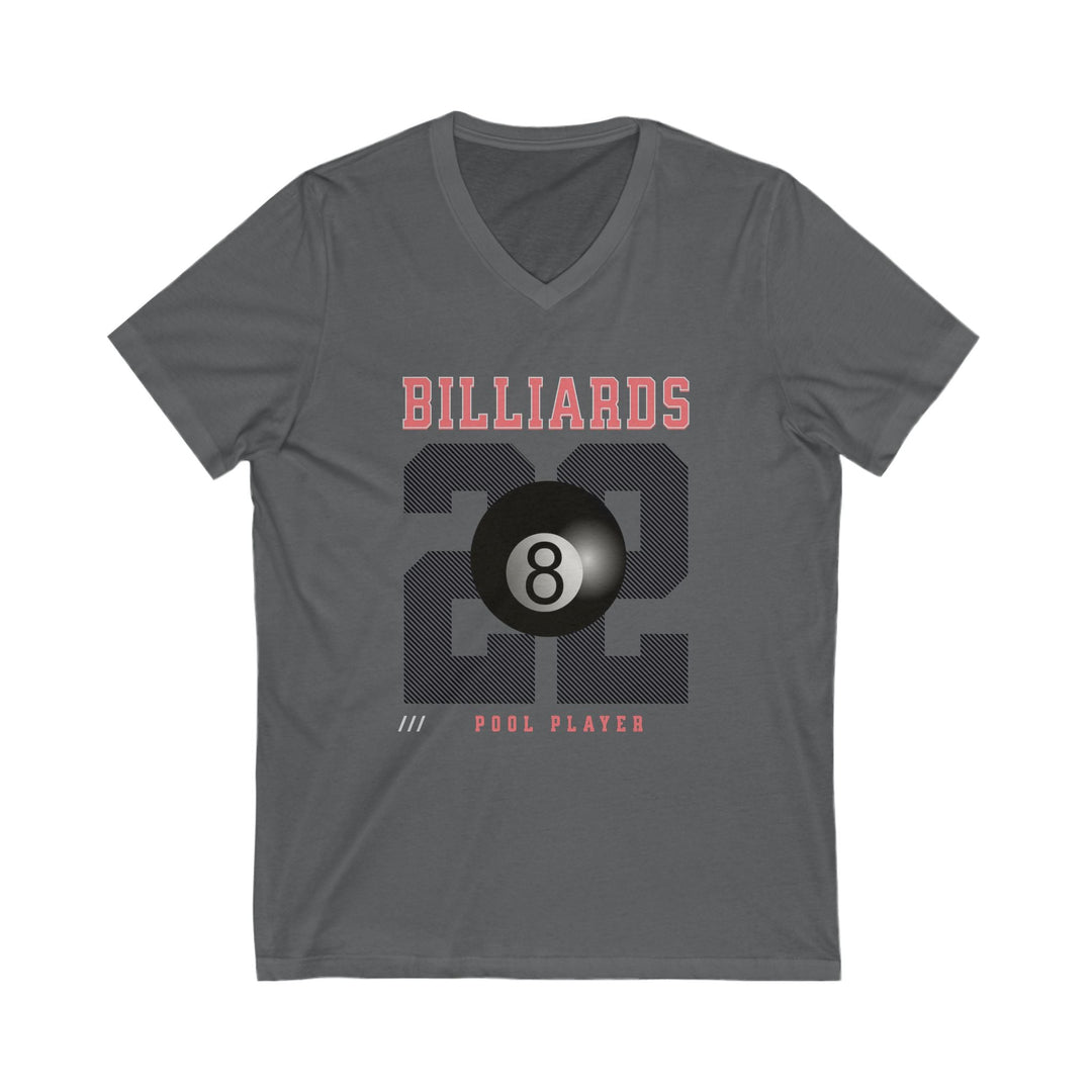 Billiards - 22 - Pool Player - Unisex V - Neck Tee - BFLY BILLIARDS