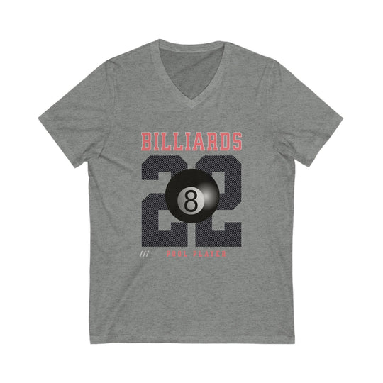 Billiards - 22 - Pool Player - Unisex V - Neck Tee - BFLY BILLIARDS