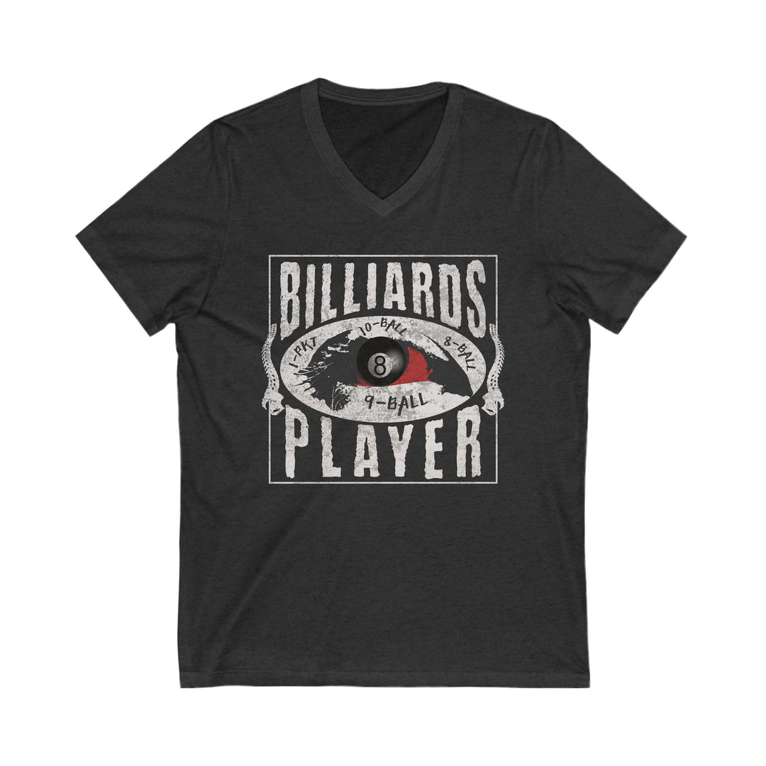 Billiards Player - Eye of the Storm - Unisex V - Neck Tee - BFLY BILLIARDS