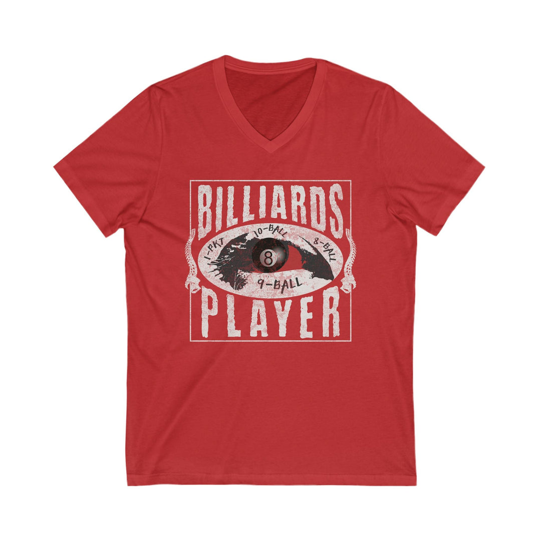 Billiards Player - Eye of the Storm - Unisex V - Neck Tee - BFLY BILLIARDS
