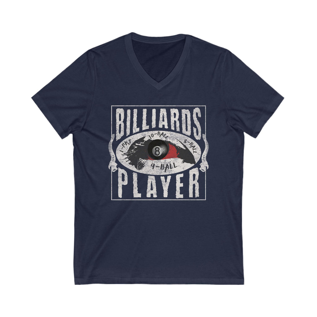 Billiards Player - Eye of the Storm - Unisex V - Neck Tee - BFLY BILLIARDS