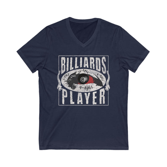 Billiards Player - Eye of the Storm - Unisex V - Neck Tee - BFLY BILLIARDS