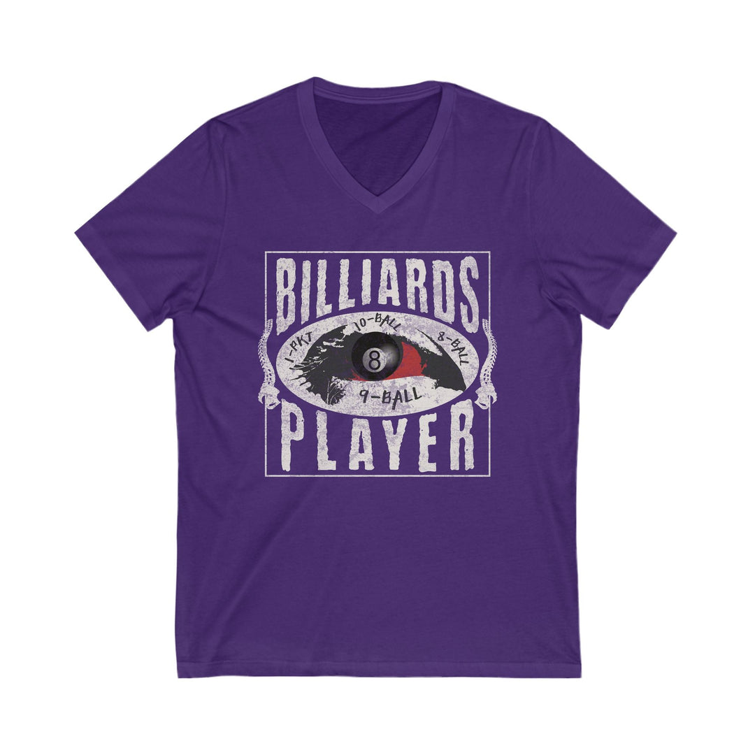 Billiards Player - Eye of the Storm - Unisex V - Neck Tee - BFLY BILLIARDS