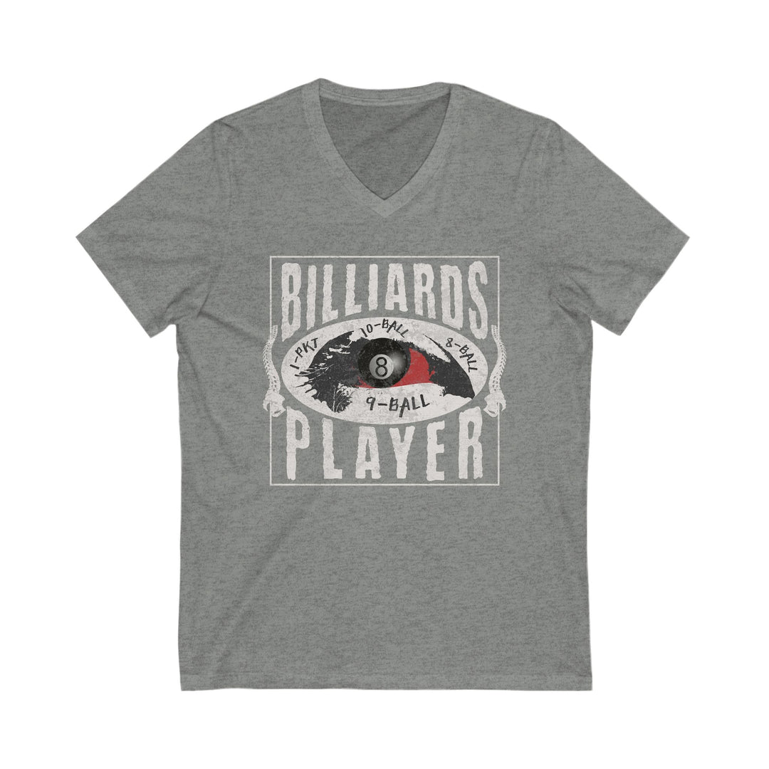 Billiards Player - Eye of the Storm - Unisex V - Neck Tee - BFLY BILLIARDS