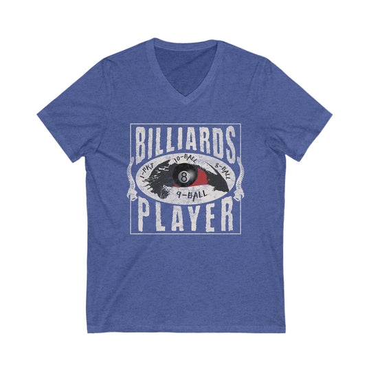 Billiards Player - Eye of the Storm - Unisex V - Neck Tee - BFLY BILLIARDS