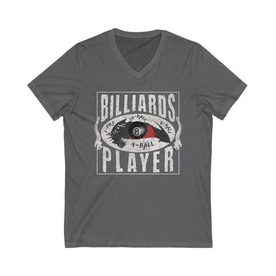 Billiards Player - Eye of the Storm - Unisex V - Neck Tee - BFLY BILLIARDS