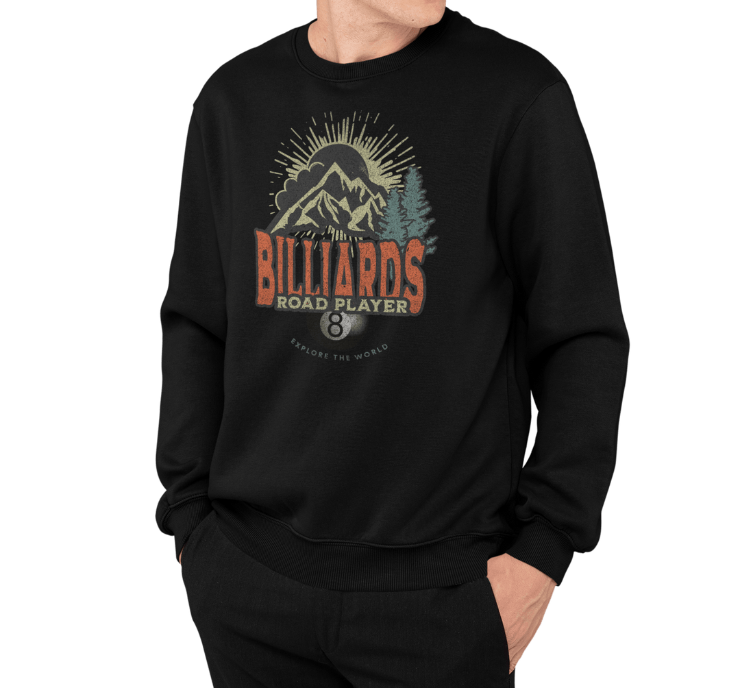 Billiards Road Player - Unisex Crewneck Sweatshirt - BFLY BILLIARDS