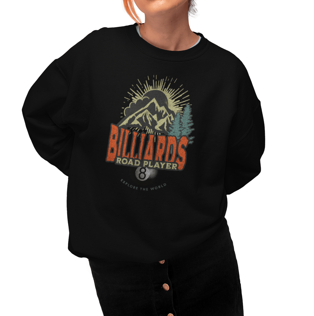 Billiards Road Player - Unisex Crewneck Sweatshirt - BFLY BILLIARDS