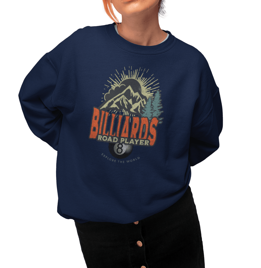 Billiards Road Player - Unisex Crewneck Sweatshirt - BFLY BILLIARDS