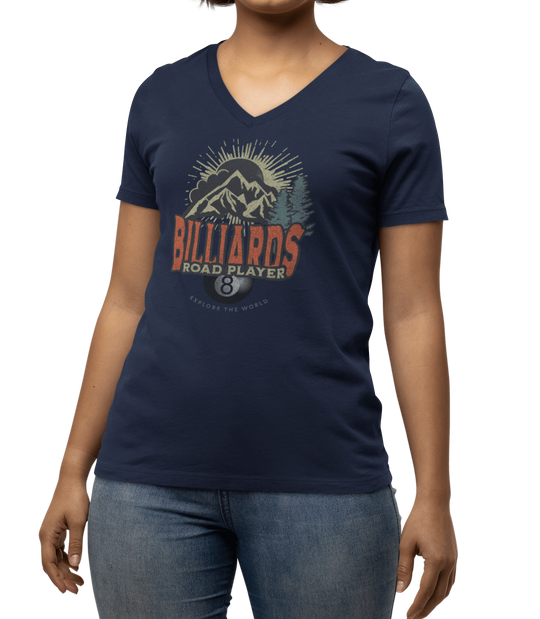 Billiards Road Player - Unisex V - Neck Tee - BFLY BILLIARDS