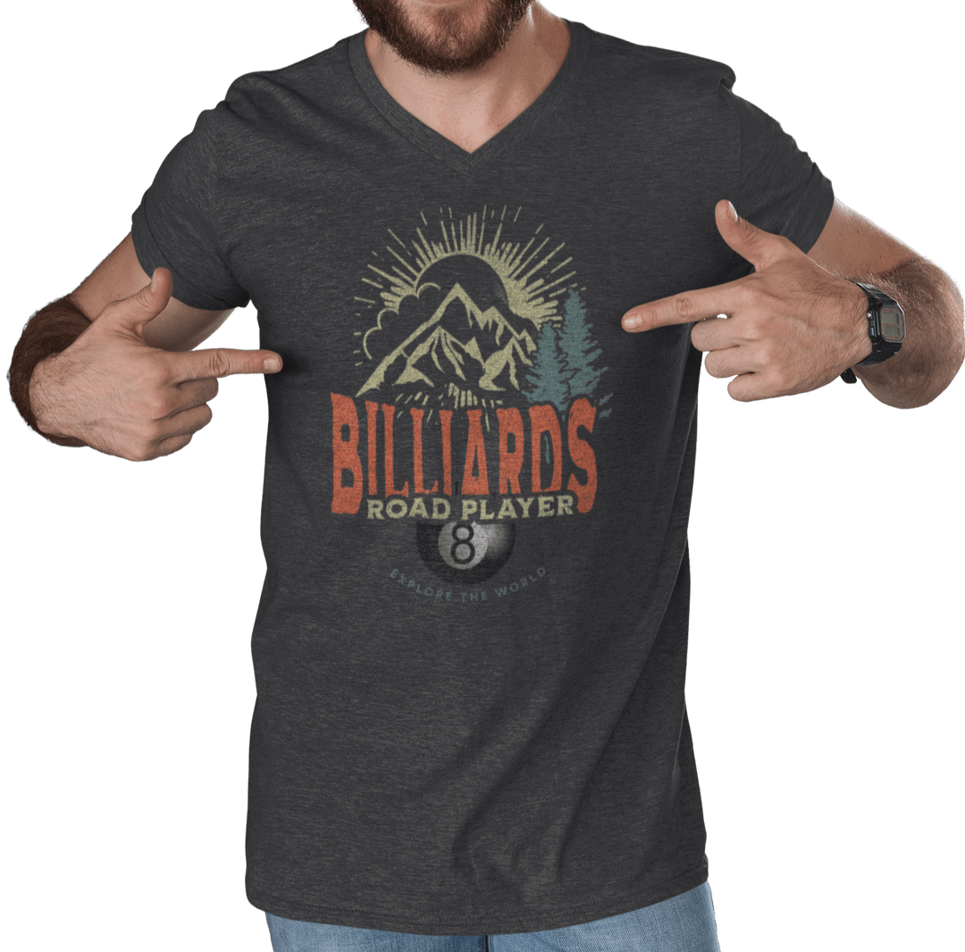 Billiards Road Player - Unisex V - Neck Tee - BFLY BILLIARDS