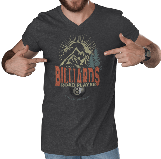 Billiards Road Player - Unisex V - Neck Tee - BFLY BILLIARDS