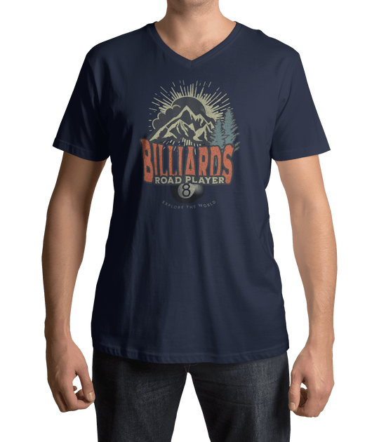 Billiards Road Player - Unisex V - Neck Tee - BFLY BILLIARDS