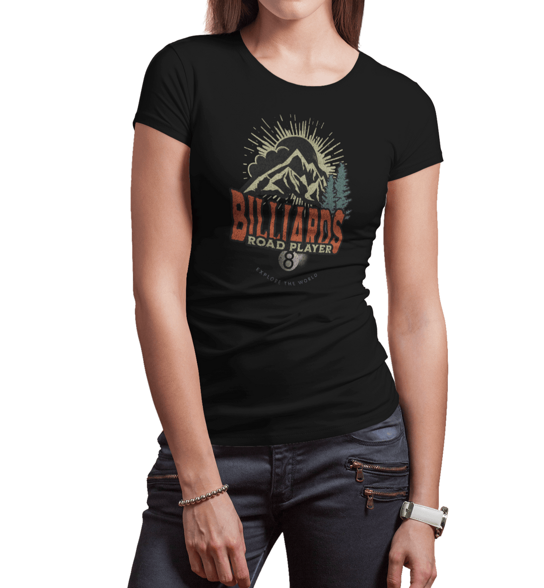 Billiards Road Player - Women's Fitted Tee - BFLY BILLIARDS