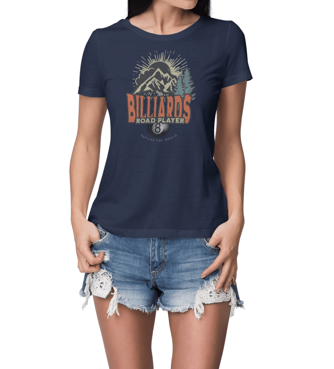 Billiards Road Player - Women's Fitted Tee - BFLY BILLIARDS