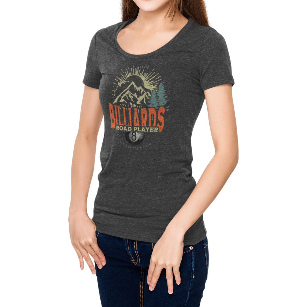Billiards Road Player - Women's Fitted Tee - BFLY BILLIARDS
