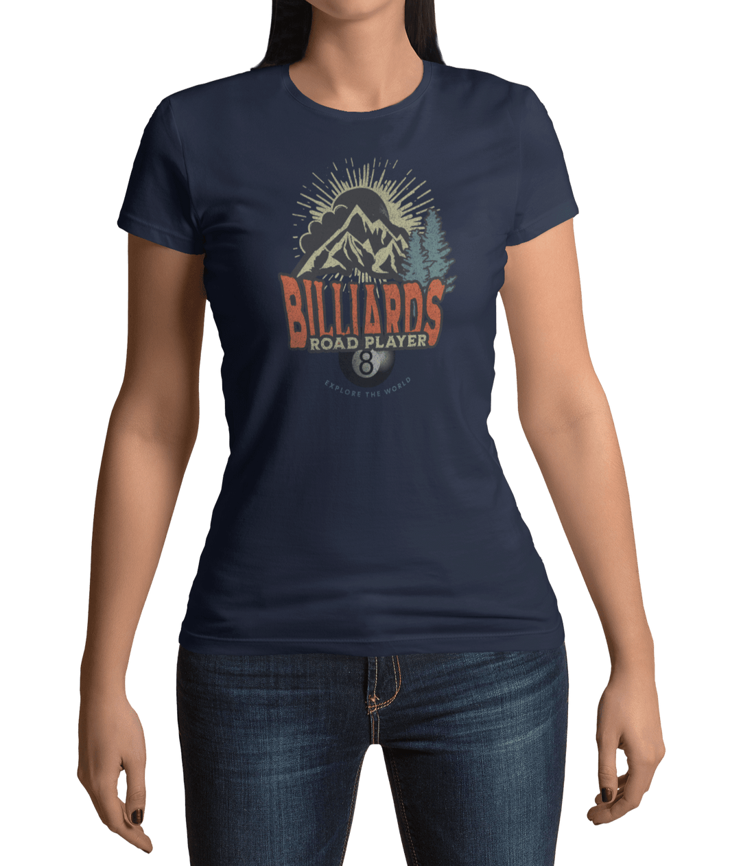 Billiards Road Player - Women's Fitted Tee - BFLY BILLIARDS