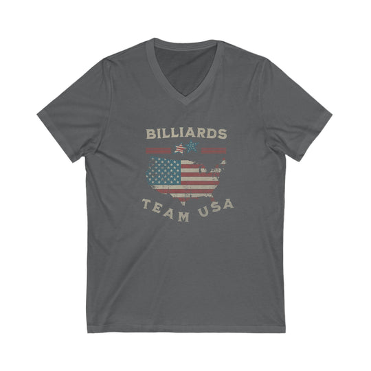 Billiards - Team USA - Unisex V - Neck Tee - BFLY BILLIARDS
