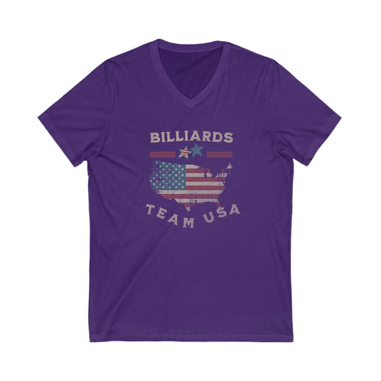 Billiards - Team USA - Unisex V - Neck Tee - BFLY BILLIARDS