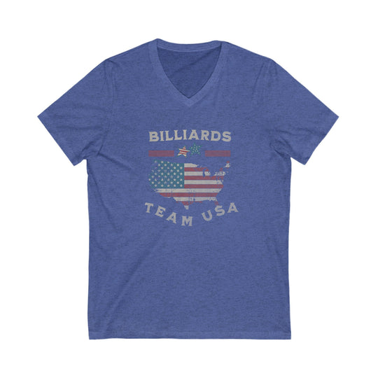 Billiards - Team USA - Unisex V - Neck Tee - BFLY BILLIARDS
