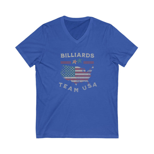 Billiards - Team USA - Unisex V - Neck Tee - BFLY BILLIARDS