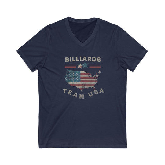 Billiards - Team USA - Unisex V - Neck Tee - BFLY BILLIARDS