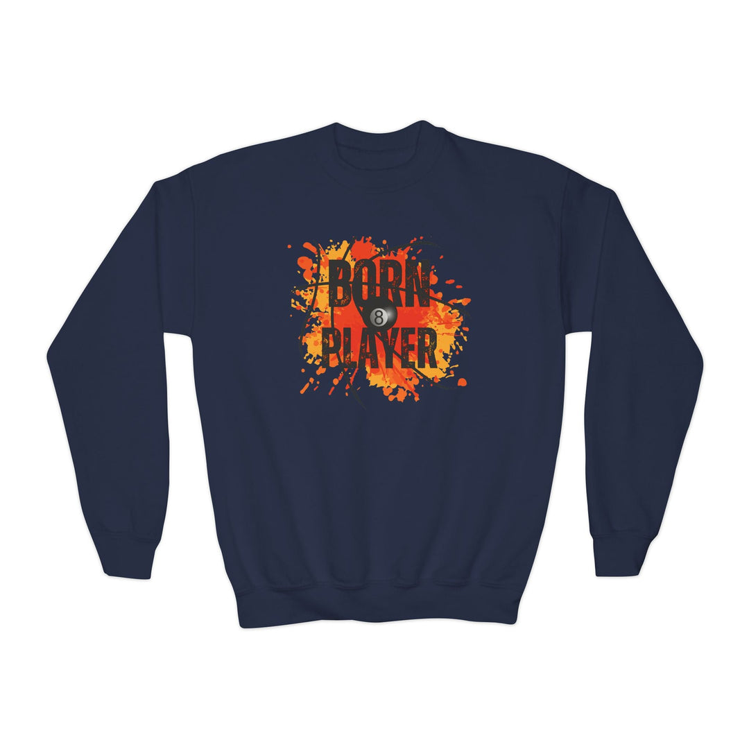 Born Player - 8 Ball - Unisex Youth Crewneck Sweatshirt - BFLY BILLIARDS