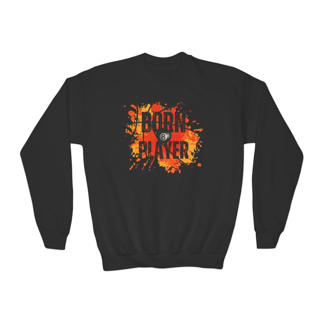 Born Player - 8 Ball - Unisex Youth Crewneck Sweatshirt - BFLY BILLIARDS