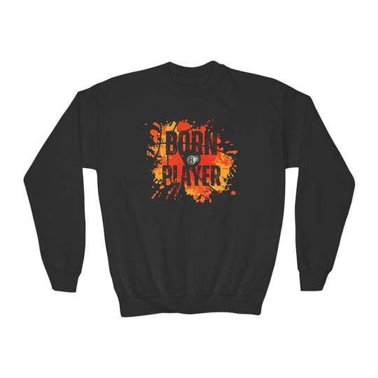 Born Player - 8 Ball - Unisex Youth Crewneck Sweatshirt - BFLY BILLIARDS