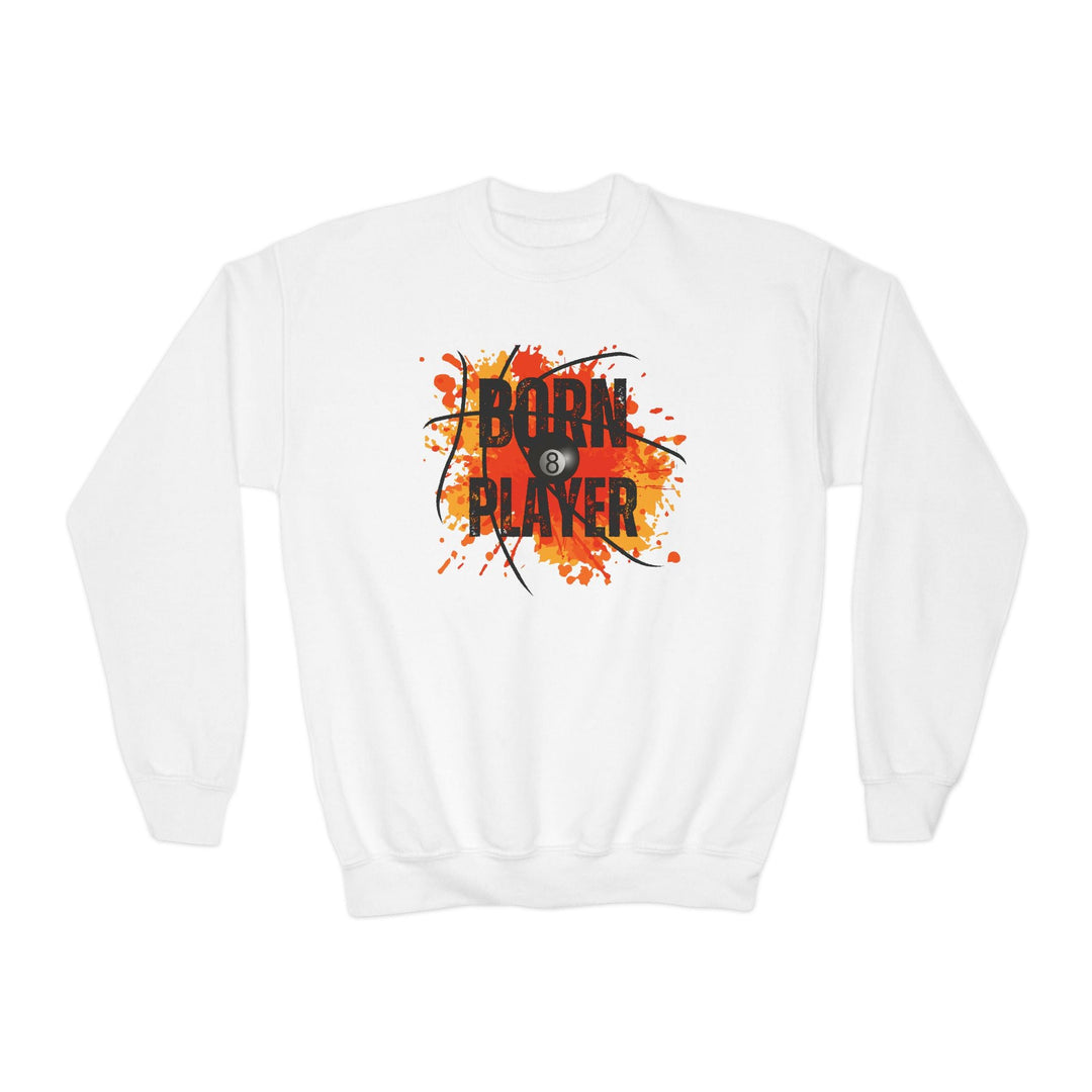 Born Player - 8 Ball - Unisex Youth Crewneck Sweatshirt - BFLY BILLIARDS
