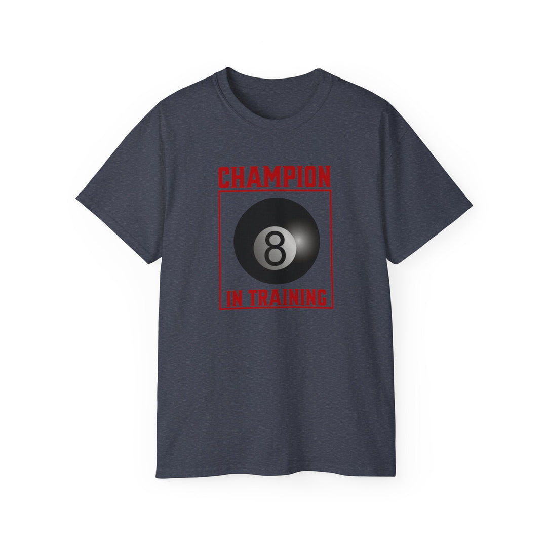 Champion in training - 8 Ball - Unisex Cotton T-Shirt - BFLY BILLIARDS