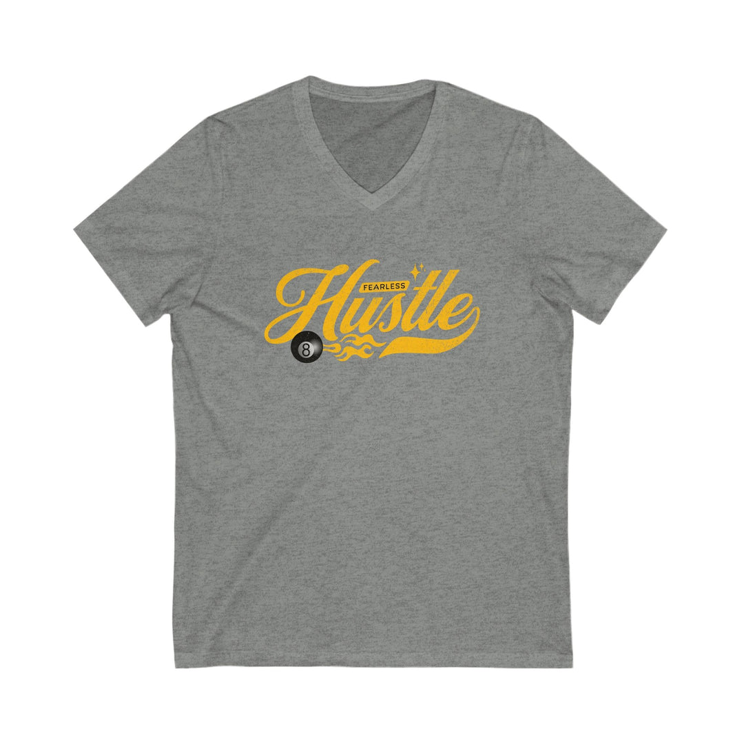 Fearless Hustle - 8 Ball - Unisex V - Neck Tee - BFLY BILLIARDS