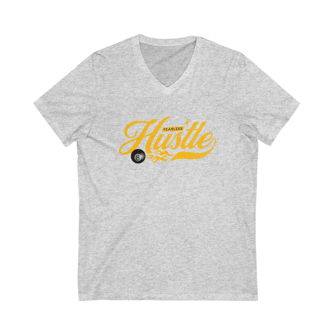 Fearless Hustle - 8 Ball - Unisex V - Neck Tee - BFLY BILLIARDS