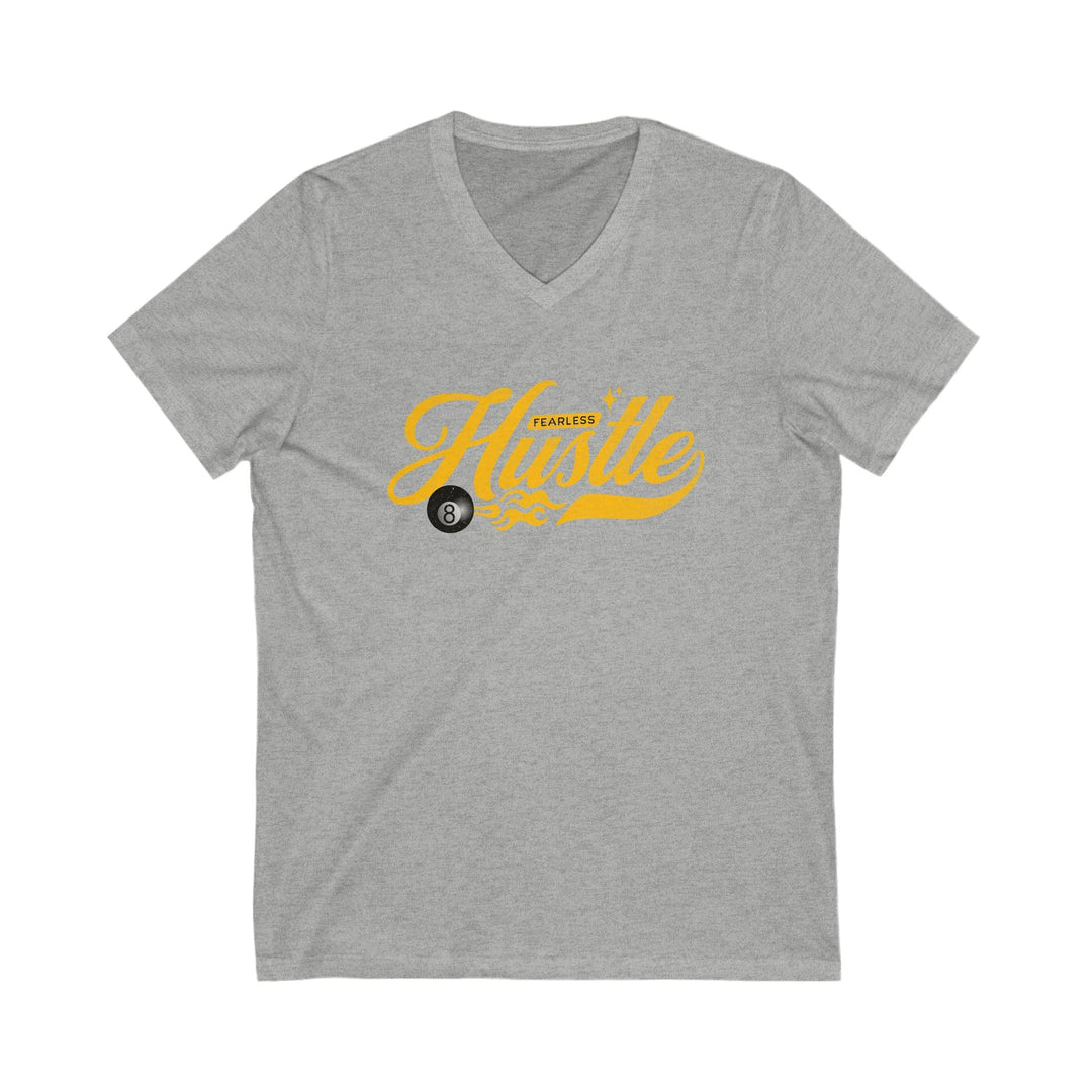 Fearless Hustle - 8 Ball - Unisex V - Neck Tee - BFLY BILLIARDS
